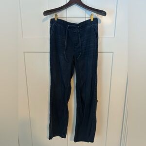 Rewash Dark Blue Drawstring with Side Slit Relaxed Pants L